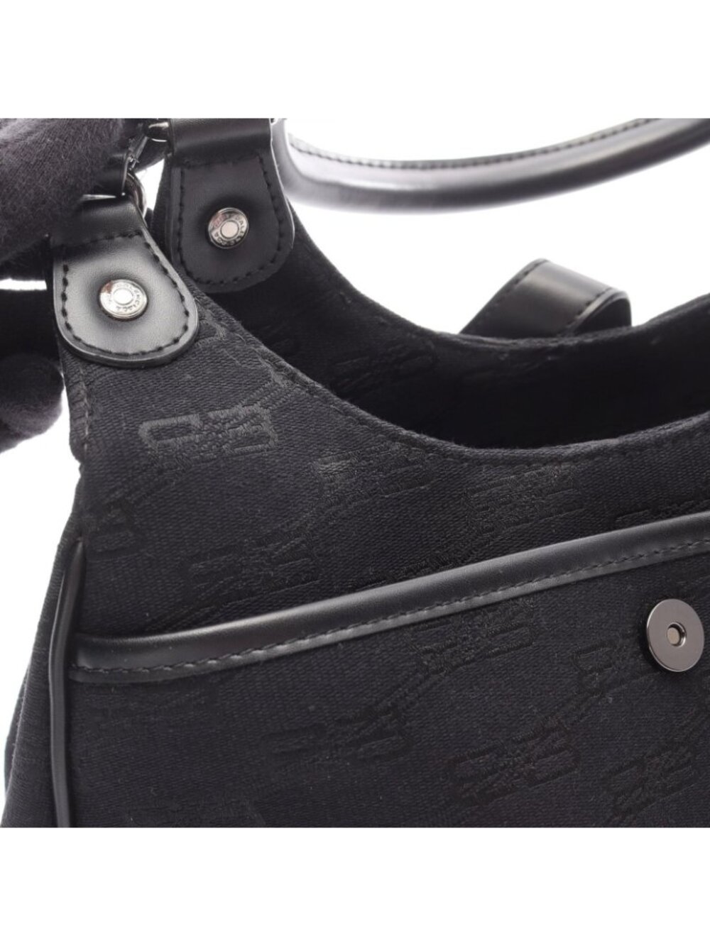 Balenciaga Handbag BB Monogram Black Canvas Leather - Picture 6 of 6